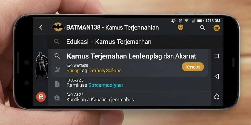 Tampilan antarmuka yang ramah pengguna dari BATMAN138 untuk kamus terjemahan.