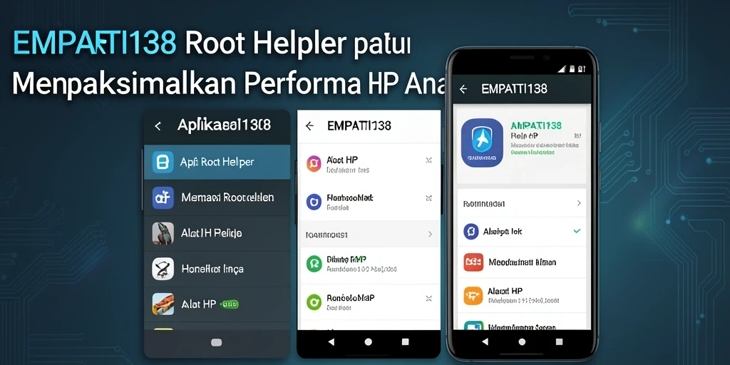 Screenshot antarmuka aplikasi EMPATI138 yang memudahkan akses root.